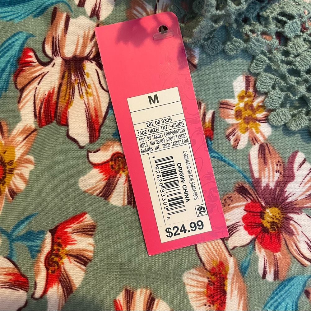 NWT Juniors’ Xhilaration Jade Haze Off the Shoulder Floral Print  Dress Size M - Picture 5 of 8